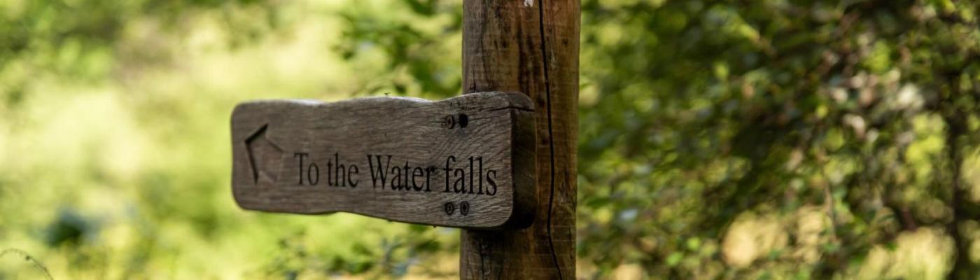 to the waterfalls sign